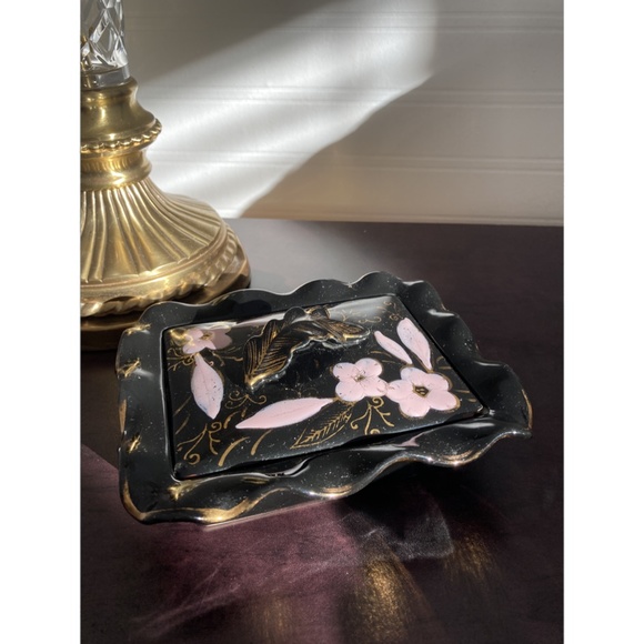 Vintage ceramic Jewelry Box - Cherry Blossom - Picture 2 of 7